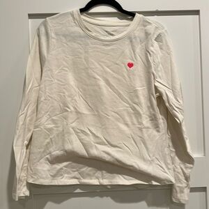 A New Day Heart Long-sleeve Shirt Cream